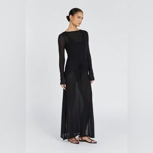 DISSH | (sold out) BREE BLACK SLEEVED TIE FRONT MAXI DRESS